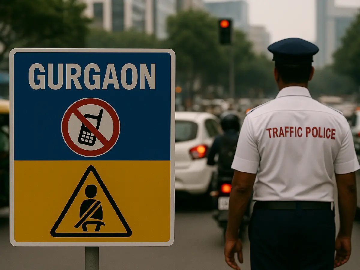 गुरुग्राम में सख्त यातायात नियम और चालान दरें: 2025 के बदलाव